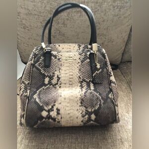 Vintage Coach Minetta Small Python Print Cream & Bag like new